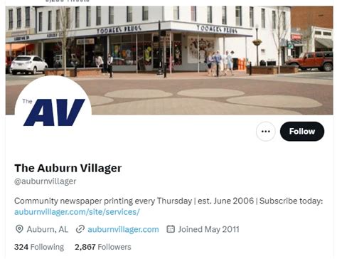 The Auburn Villager on Twitter.